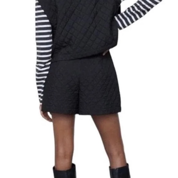 ZARA Black Quilted High Waisted Short - Picture 13 of 13